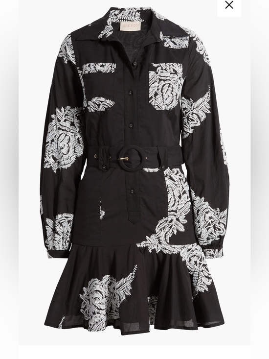 Ciebon Dresses & Skirts - CIEBON Ina Embroidered Long Sleeve Cotton Shirtdress size M